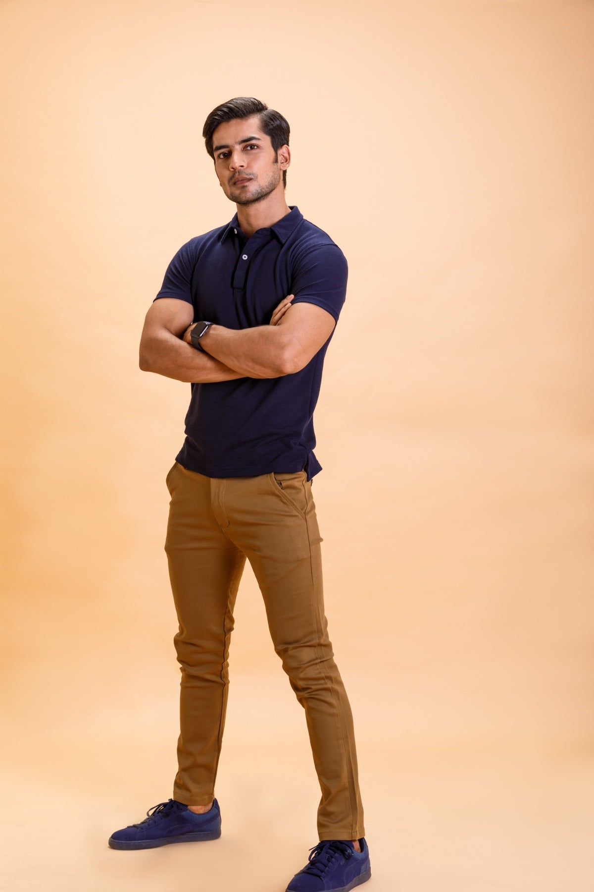 Navy Cotton Polo Shirt
