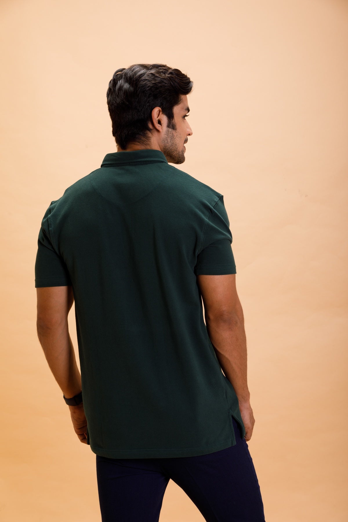Green Cotton Polo Shirt