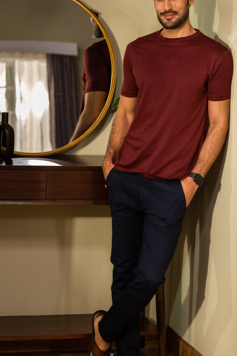 BROWN SUPIMA COTTON TEE