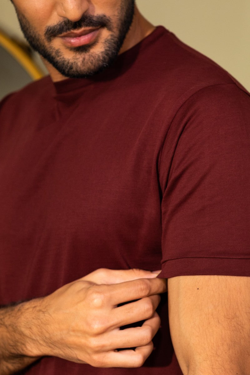BROWN SUPIMA COTTON TEE