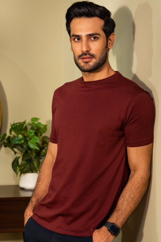 BROWN SUPIMA COTTON TEE